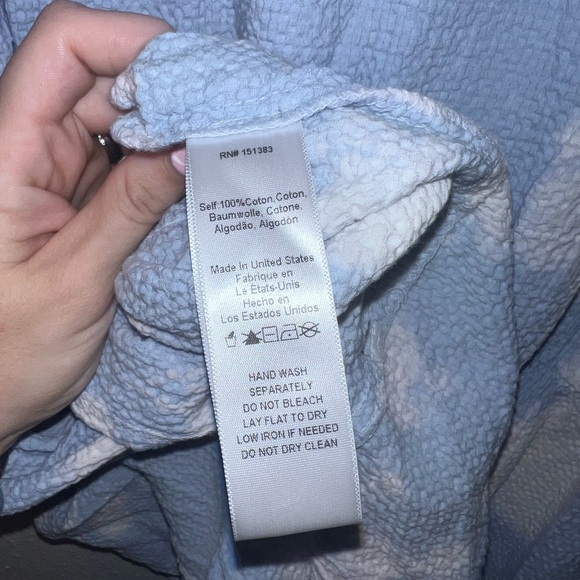 Anthropology Current Air Blue and White Tie-Dye Cotton Midi Dress - Picture 3 of 4